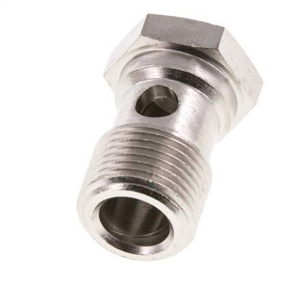Perno Banjo de Latón Niquelado de 1 vía Rosca Macho G3/8'' L26mm [2 piezas]