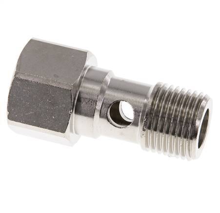 Perno Banjo de Latón Niquelado de 1 vía Rosca Macho & Hembra G1/2'' L37mm