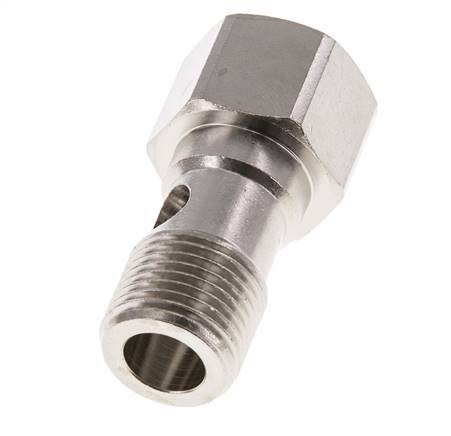 Perno Banjo de Latón Niquelado de 1 vía Rosca Macho & Hembra G1/2'' L37mm