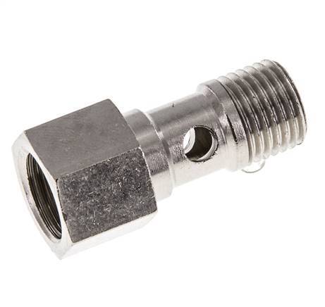 Perno Banjo de Latón Niquelado de 1 vía Rosca Macho & Hembra G1/4'' L25mm [2 piezas]