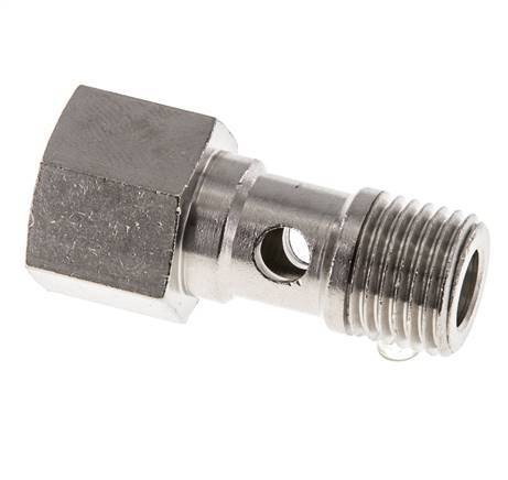 Perno Banjo de Latón Niquelado de 1 vía Rosca Macho & Hembra G1/4'' L25mm [2 piezas]