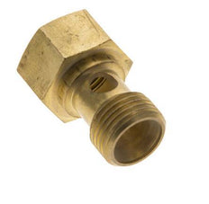 1-way Brass Banjo Bolt with G1/2'' Male and Female Threads L28mm
