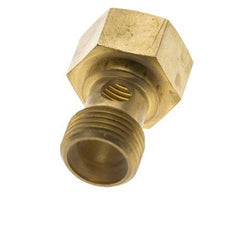 1-way Brass Banjo Bolt with G1/2'' Male and Female Threads L28mm