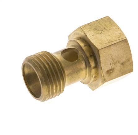 1-way Brass Banjo Bolt with G1/2'' Male and Female Threads L28mm