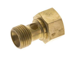 1-way Brass Banjo Bolt with G1/2'' Male and Female Threads L28mm