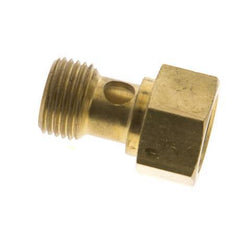 1-way Brass Banjo Bolt with G1/2'' Male and Female Threads L28mm