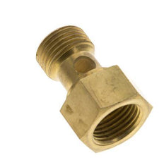 1-way Brass Banjo Bolt with G1/2'' Male and Female Threads L28mm