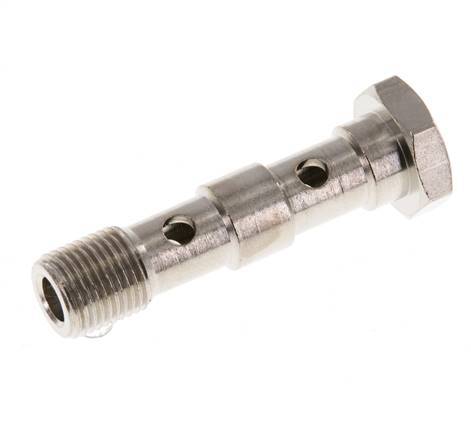 Perno Banjo de Latón Niquelado de 2 vías Rosca Macho G1/8'' L40,5mm [5 piezas]