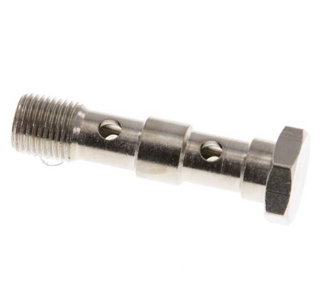 Perno Banjo de Latón Niquelado de 2 vías Rosca Macho G1/8'' L40,5mm [5 piezas]