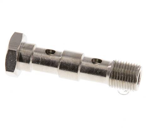 Perno Banjo de Latón Niquelado de 2 vías Rosca Macho G1/8'' L40,5mm [5 piezas]