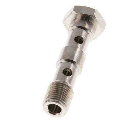 Perno Banjo de Latón Niquelado de 2 vías Rosca Macho G1/8'' L40,5mm [5 piezas]