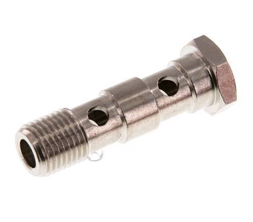 Perno Banjo de Latón Niquelado de 2 vías Rosca Macho G1/4'' L46mm [2 piezas]