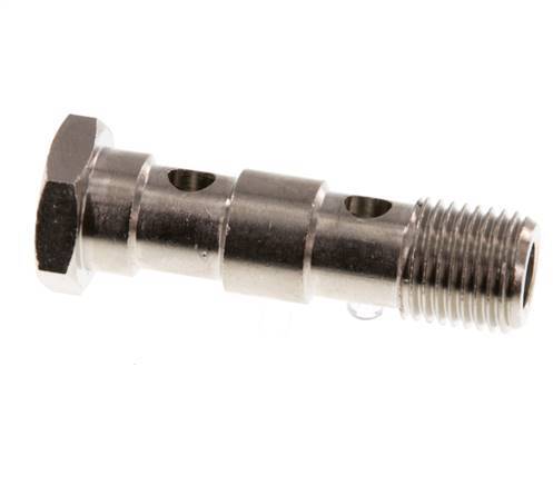 Perno Banjo de Latón Niquelado de 2 vías Rosca Macho G1/4'' L46mm [2 piezas]