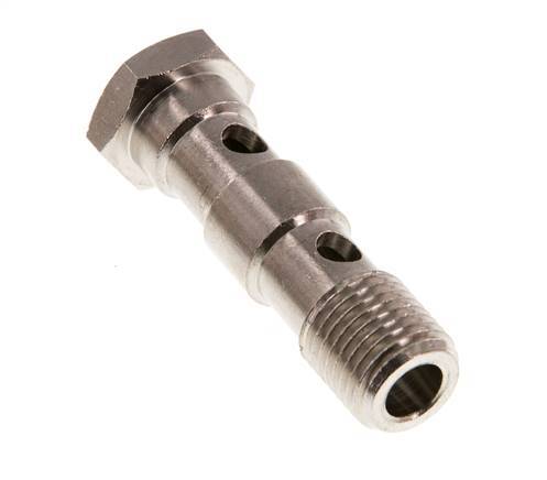 Perno Banjo de Latón Niquelado de 2 vías Rosca Macho G1/4'' L46mm [2 piezas]