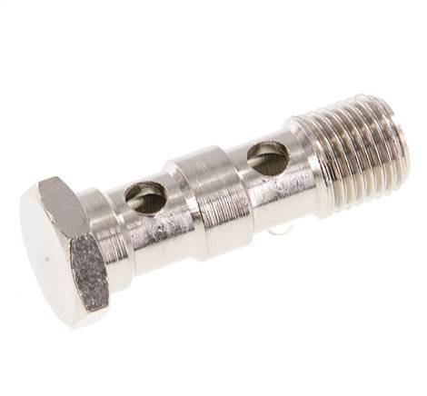 Perno Banjo de Latón Niquelado de 2 vías Rosca Macho G1/4'' L41mm [2 piezas]