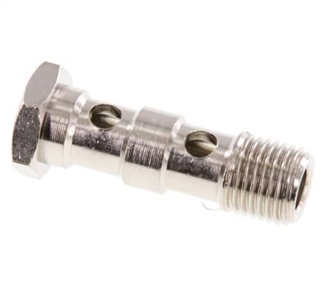 Perno Banjo de Latón Niquelado de 2 vías Rosca Macho G1/4'' L41mm [2 piezas]