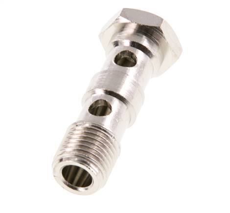 Perno Banjo de Latón Niquelado de 2 vías Rosca Macho G1/4'' L41mm [2 piezas]