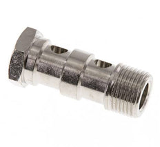 Perno Banjo de Latón Niquelado de 2 vías Rosca Macho G3/8'' L42mm [2 piezas]