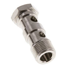 Perno Banjo de Latón Niquelado de 2 vías Rosca Macho G3/8'' L42mm [2 piezas]