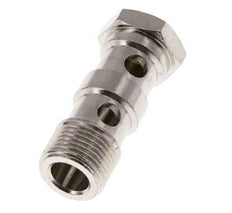 Perno Banjo de Latón Niquelado de 2 vías Rosca Macho G3/8'' L42mm [2 piezas]