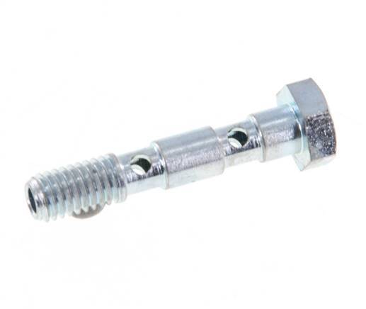 Perno Banjo de Acero Galvanizado de 2 vías Rosca Macho M5 L27mm [2 Piezas]