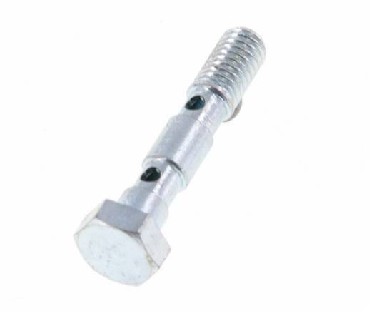 Perno Banjo de Acero Galvanizado de 2 vías Rosca Macho M5 L27mm [2 Piezas]