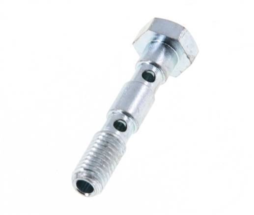 Perno Banjo de Acero Galvanizado de 2 vías Rosca Macho M5 L27mm [2 Piezas]