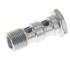 Perno banjo de acero cincado de 2 vías con rosca macho G3/8'' L43mm