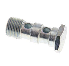Perno banjo de acero cincado de 2 vías con rosca macho G3/8'' L43mm