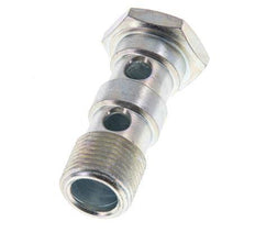 Perno banjo de acero cincado de 2 vías con rosca macho G3/8'' L43mm