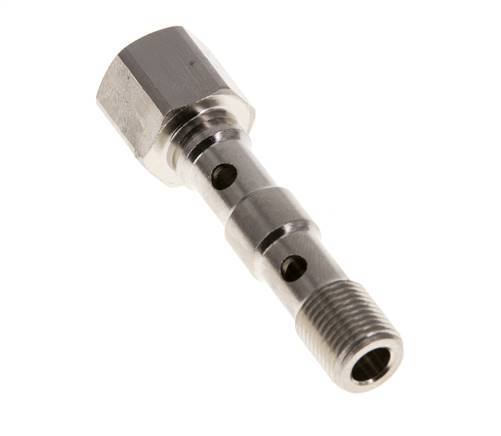 Perno Banjo de Latón Niquelado de 2 vías Rosca Macho & Hembra G1/8'' L40,5mm [2 piezas]