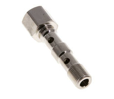 Perno Banjo de Latón Niquelado de 2 vías Rosca Macho & Hembra G1/8'' L40,5mm [2 piezas]