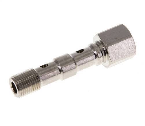 Perno Banjo de Latón Niquelado de 2 vías Rosca Macho & Hembra G1/8'' L40,5mm [2 piezas]
