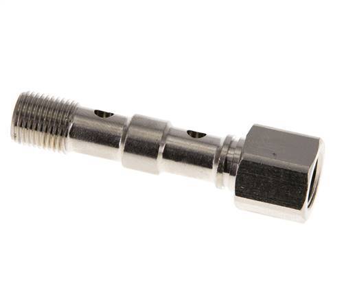 Perno Banjo de Latón Niquelado de 2 vías Rosca Macho & Hembra G1/8'' L40,5mm [2 piezas]