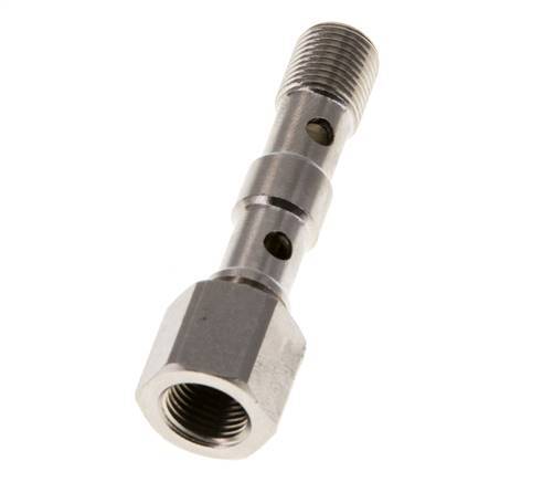 Perno Banjo de Latón Niquelado de 2 vías Rosca Macho & Hembra G1/8'' L40,5mm [2 piezas]