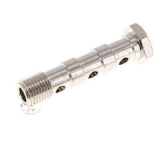 Perno Banjo de Latón Niquelado de 3 vías Rosca Macho G1/4'' L58mm [2 piezas]