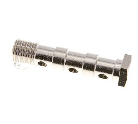 Perno Banjo de Latón Niquelado de 3 vías Rosca Macho G1/4'' L58mm [2 piezas]