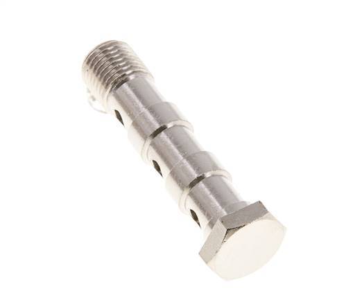 Perno Banjo de Latón Niquelado de 3 vías Rosca Macho G1/4'' L58mm [2 piezas]
