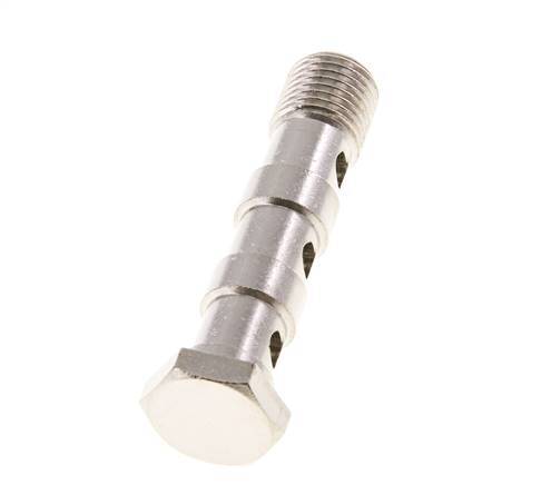 Perno Banjo de Latón Niquelado de 3 vías Rosca Macho G1/4'' L58mm [2 piezas]