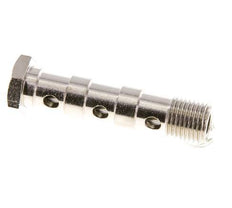Perno Banjo de Latón Niquelado de 3 vías Rosca Macho G1/4'' L58mm [2 piezas]