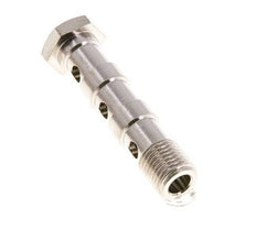 Perno Banjo de Latón Niquelado de 3 vías Rosca Macho G1/4'' L58mm [2 piezas]