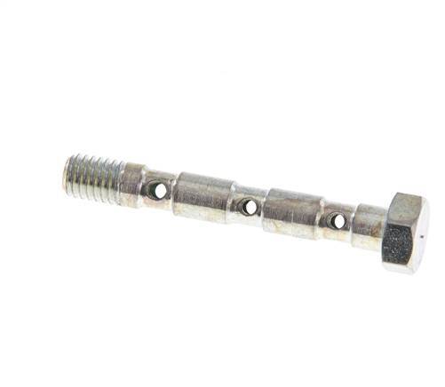 Perno banjo de acero cincado de 3 vías con rosca macho M5 L36mm