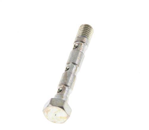 Perno banjo de acero cincado de 3 vías con rosca macho M5 L36mm