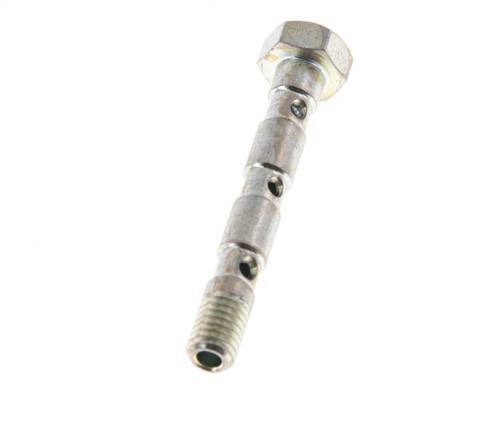Perno banjo de acero cincado de 3 vías con rosca macho M5 L36mm