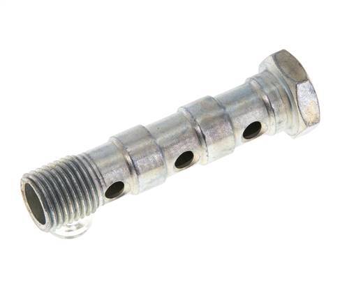 Perno Banjo de Acero Galvanizado de 3 vías Rosca Macho G1/4'' L57mm
