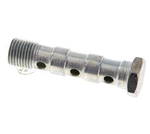Perno Banjo de Acero Galvanizado de 3 vías Rosca Macho G1/4'' L57mm