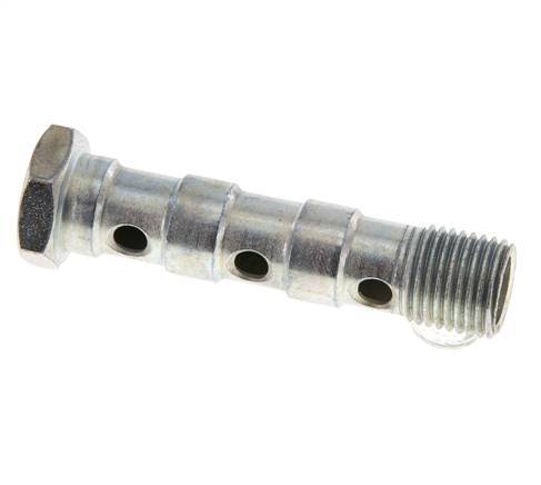 Perno Banjo de Acero Galvanizado de 3 vías Rosca Macho G1/4'' L57mm
