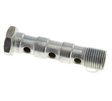Perno Banjo de Acero Galvanizado de 3 vías Rosca Macho G1/4'' L57mm