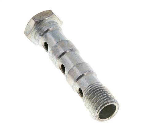 Perno Banjo de Acero Galvanizado de 3 vías Rosca Macho G1/4'' L57mm