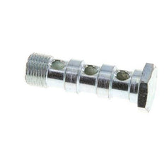 Perno banjo de acero cincado de 3 vías con rosca macho G3/8'' L57mm